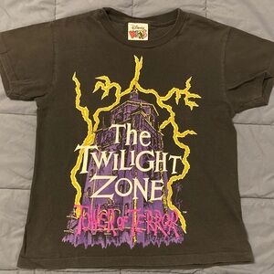Vintage 90’s Disney Kids Twilight Zone Tower of Terror glow in the dark tee